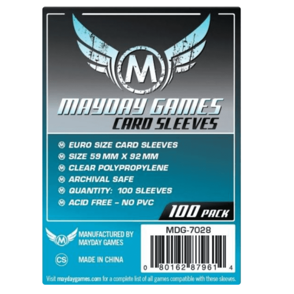 Mayday Games: Thin Card Sleeves (100) - 59mm x 92mm
