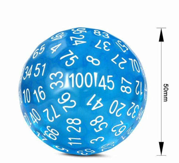 Dice Habit: 50mm Translucent D100 - Blue