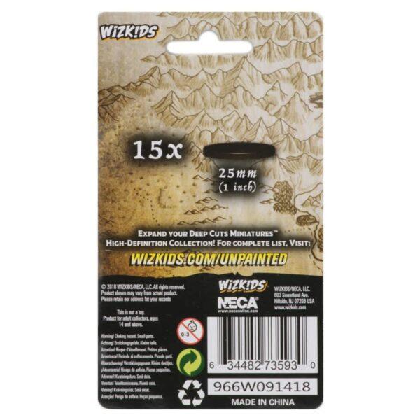 Wizkids: Black Plastic Bases (15) - 25mm Round - Image 2