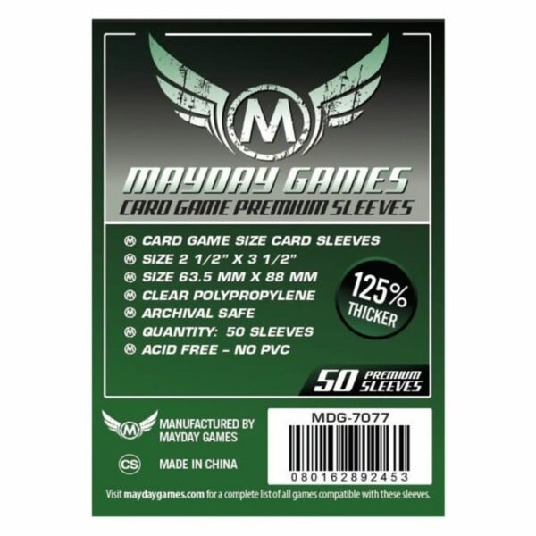 Mayday Games: THICK Card Sleeves (50 ct) - 63.5mm x 88mm