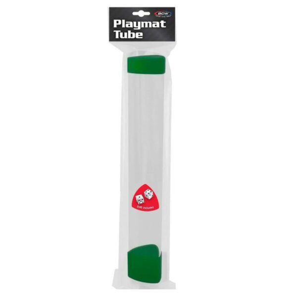 BCW: Playmat Tube - Clear with Green End Caps
