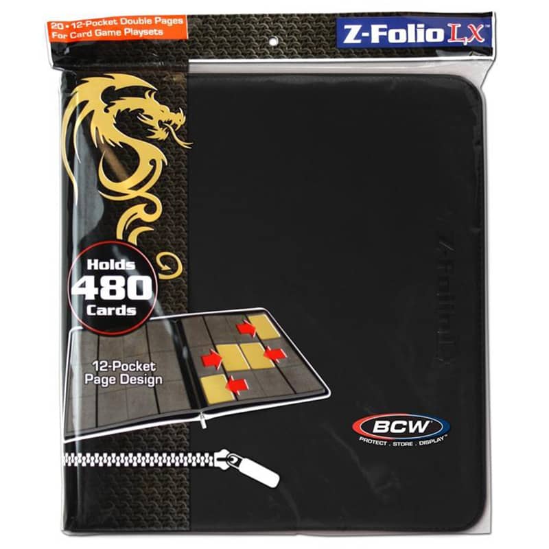 card binder 480 Card Guardian – 12 Pocket Premium Binder With Zipper For 480 Cards – Side Loading Pockets For Trading Card Games TCG (Black)