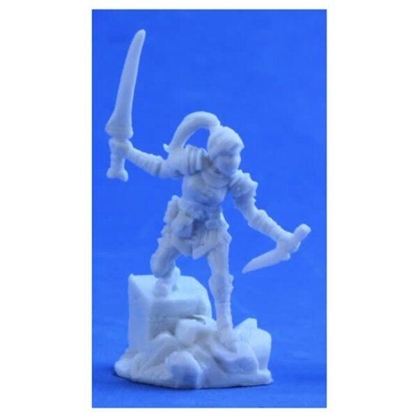 Classic Bones: Lanelle, Female Half-Elf Rogue with Sword and Janbiya Dagger