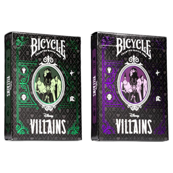 Bicycle: Deck of Playing Cards - Disney Villains, Green or Purple