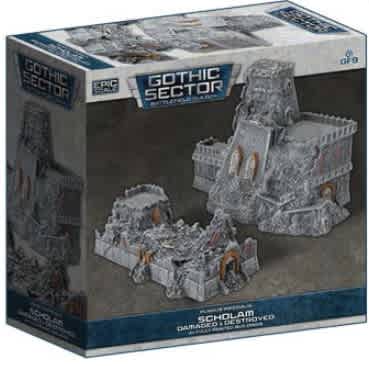 GF9: 8mm Pre-painted Terrain - Mundus Imperialis, Ruined Scholam (x2)